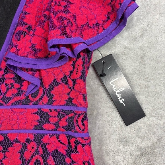 Lulus Dress Womens Extra Small Mini Under the Stars Lace NEW Party Sheath Ruffle - Picture 5 of 7